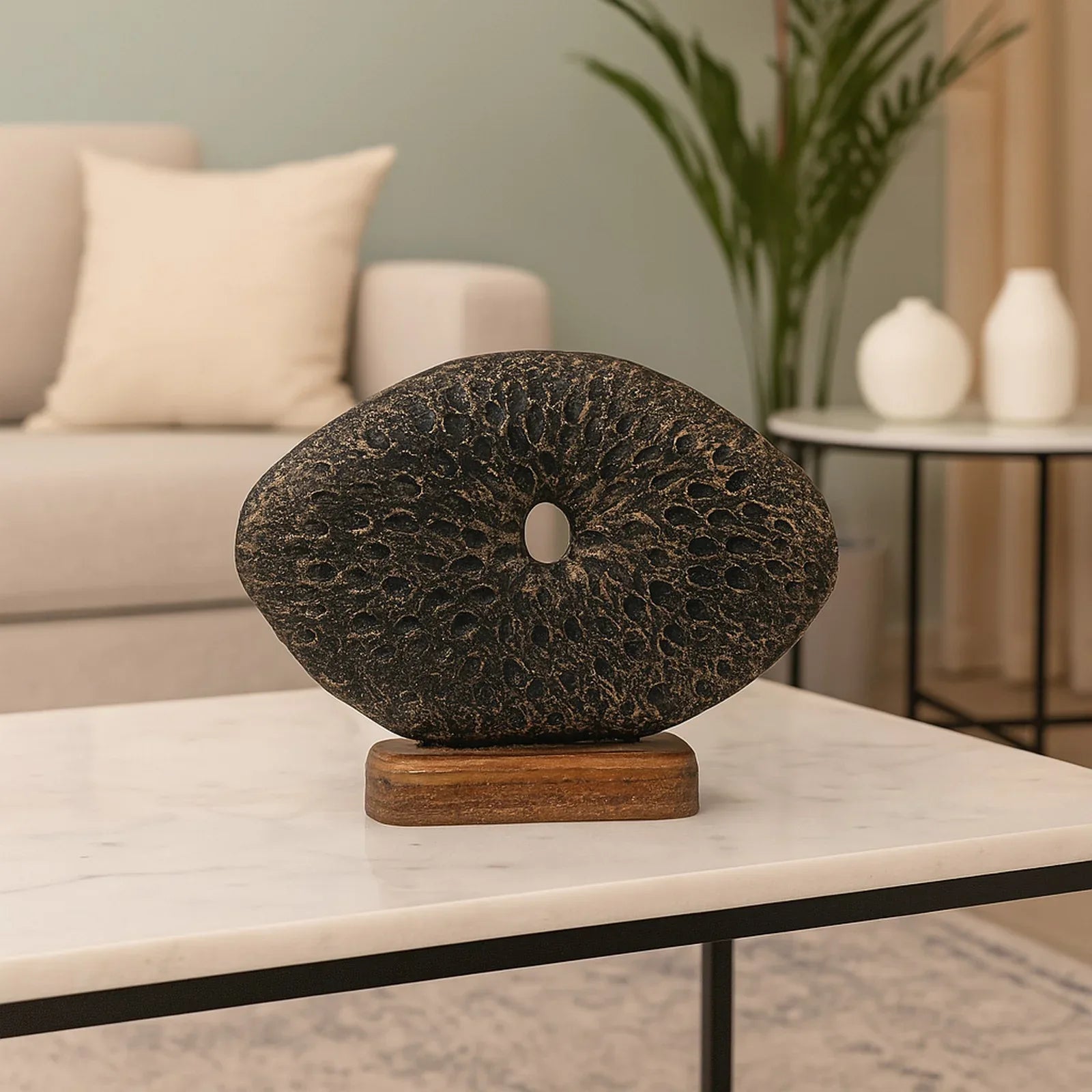 Calista Modern Abstract Showpiece 26cm in Black Gold - HomeTown