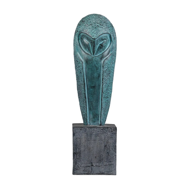Calista Artistic Accent Owl Figurine 34cm in Rust Green dimensions