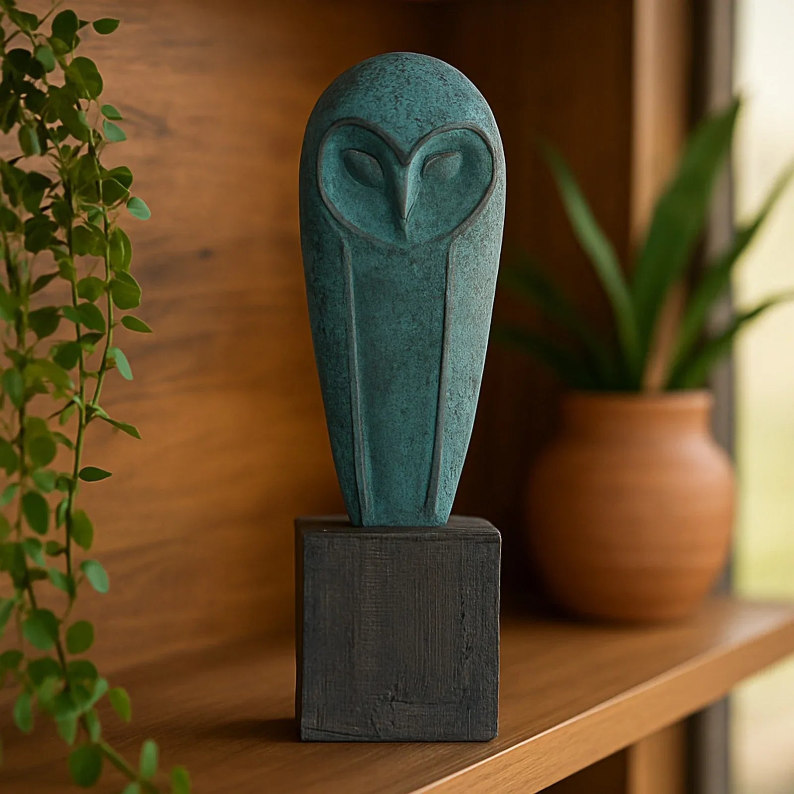 Calista Artistic Accent Owl Figurine 34cm in Rust Green - HomeTown