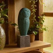 Calista Elegant Owl Figurine Showpiece 34cm in Rust Green - HomeTown