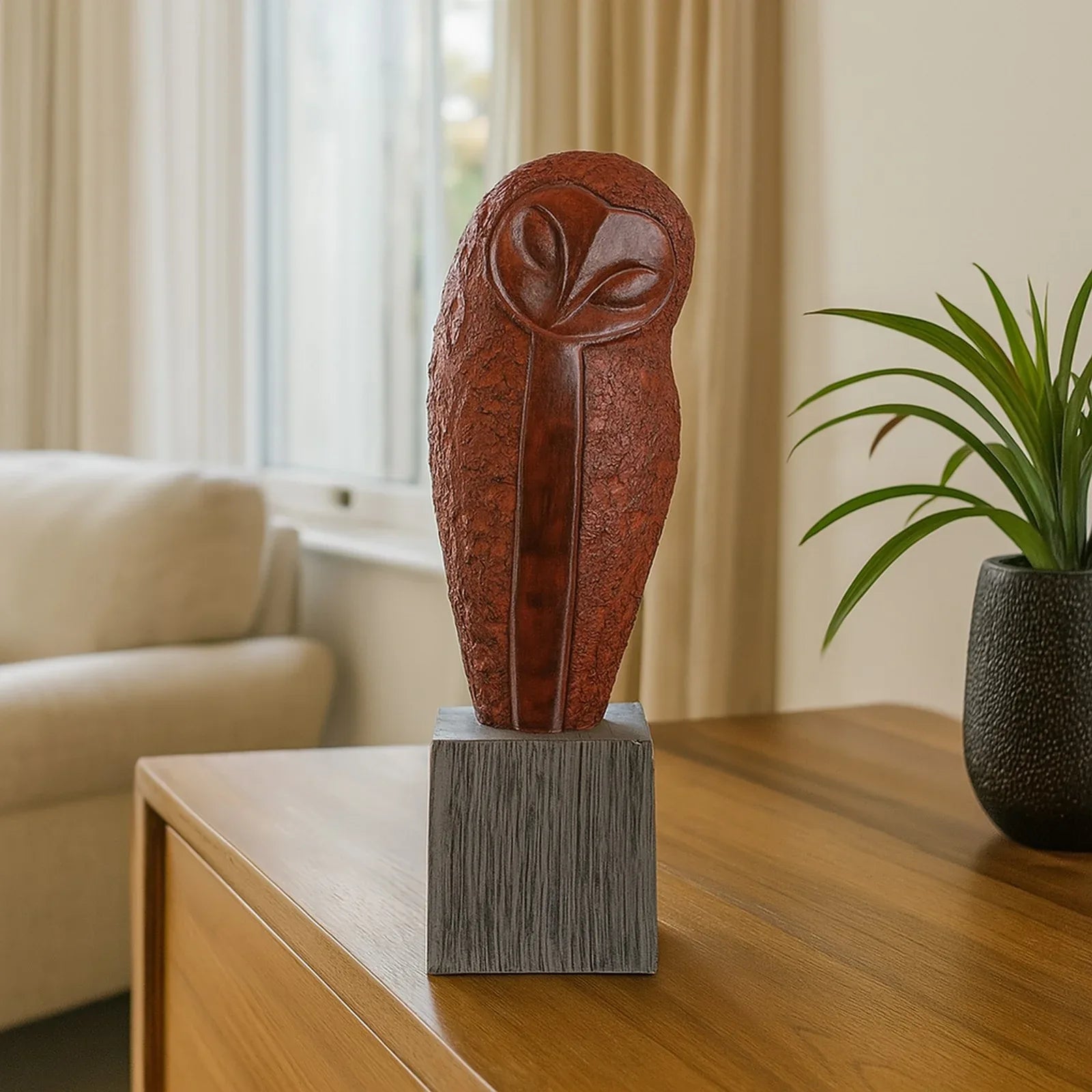 Calista Elegant Owl Figurine Showpiece 34cm in Brown - HomeTown