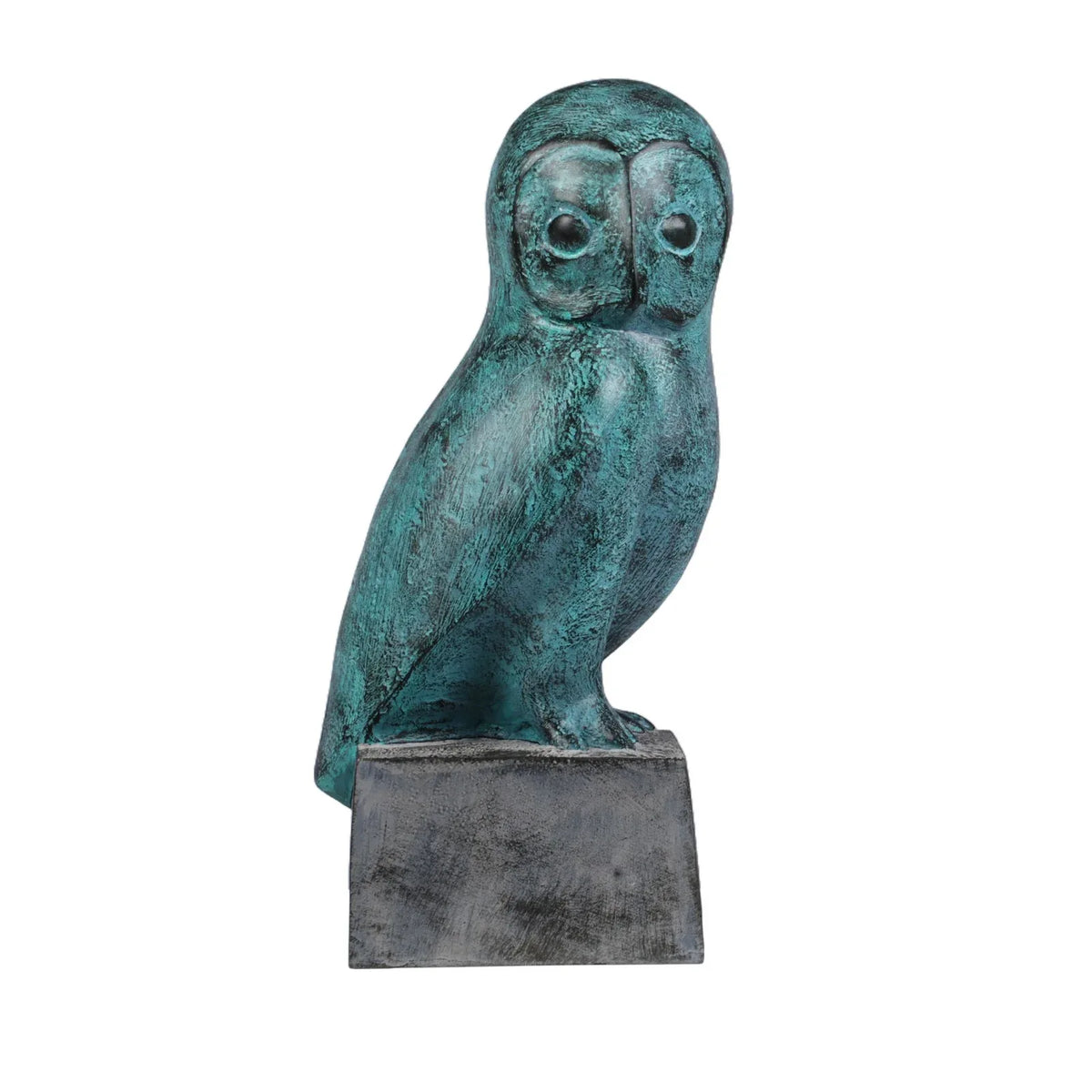 Calista Modern Owl Tabletop Decor 31cm in Rust Green - HomeTown