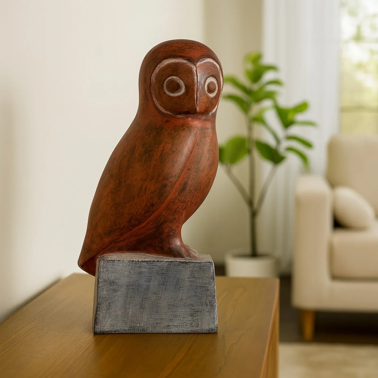 Calista Modern Owl Tabletop Decor 31cm in Brown - HomeTown