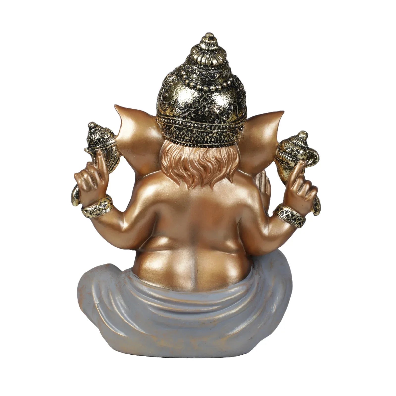 Diverse Expression Ganesha Idol 28cm in Grey Gold - HomeTown