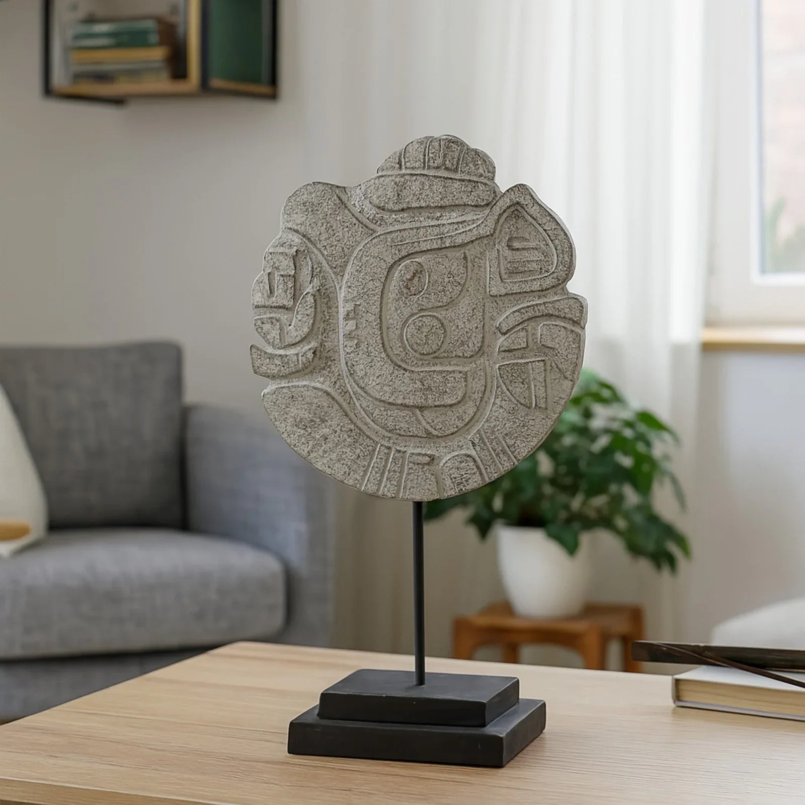 Calista Table Accent Ganesha Sculpture on Stand 49cm in Silver Pearl - HomeTown