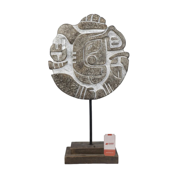 Calista Table Accent Ganesha Sculpture on Stand 49cm in Rustic dimensions