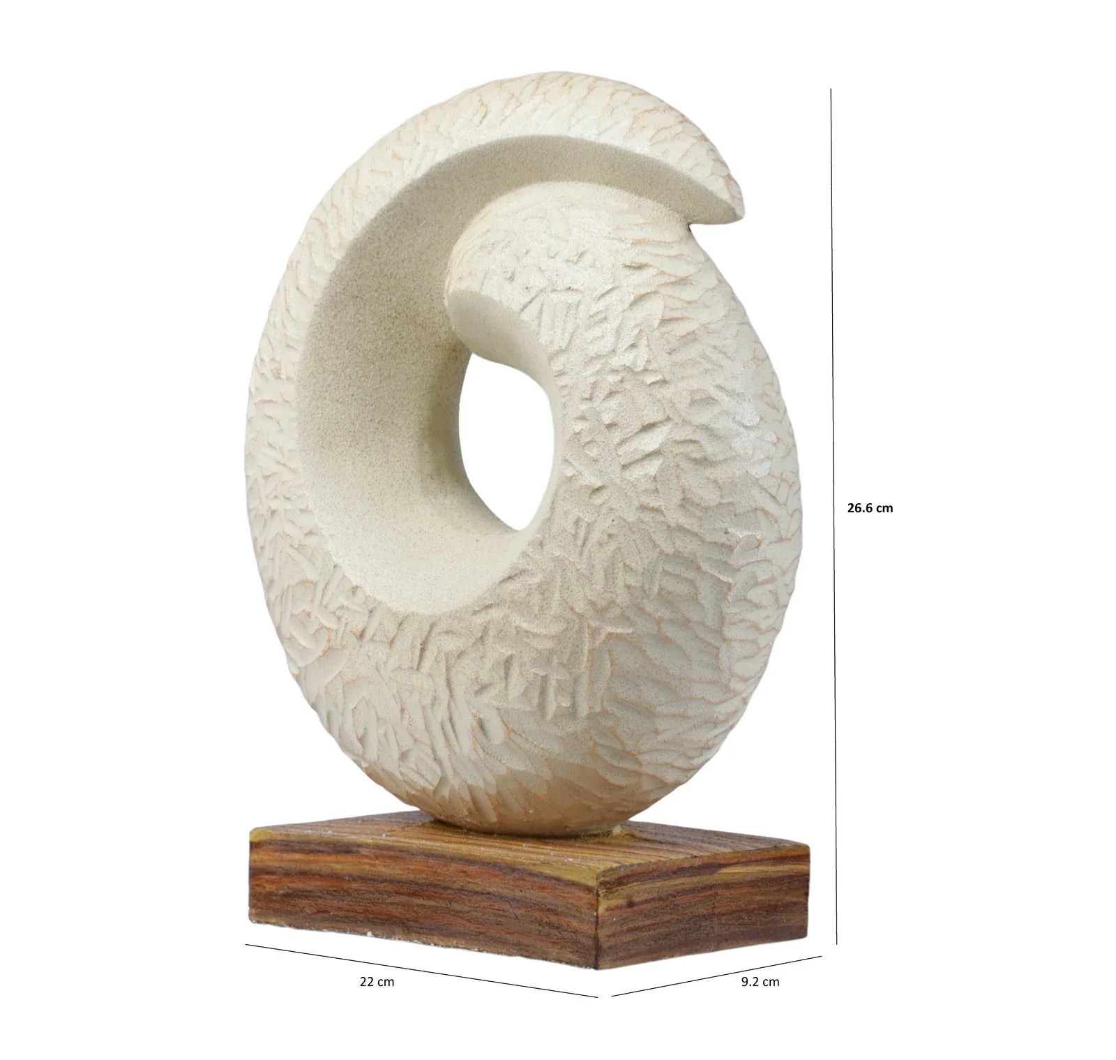 Calista Modern Abstract Showpiece 27cm in Ivory - HomeTown