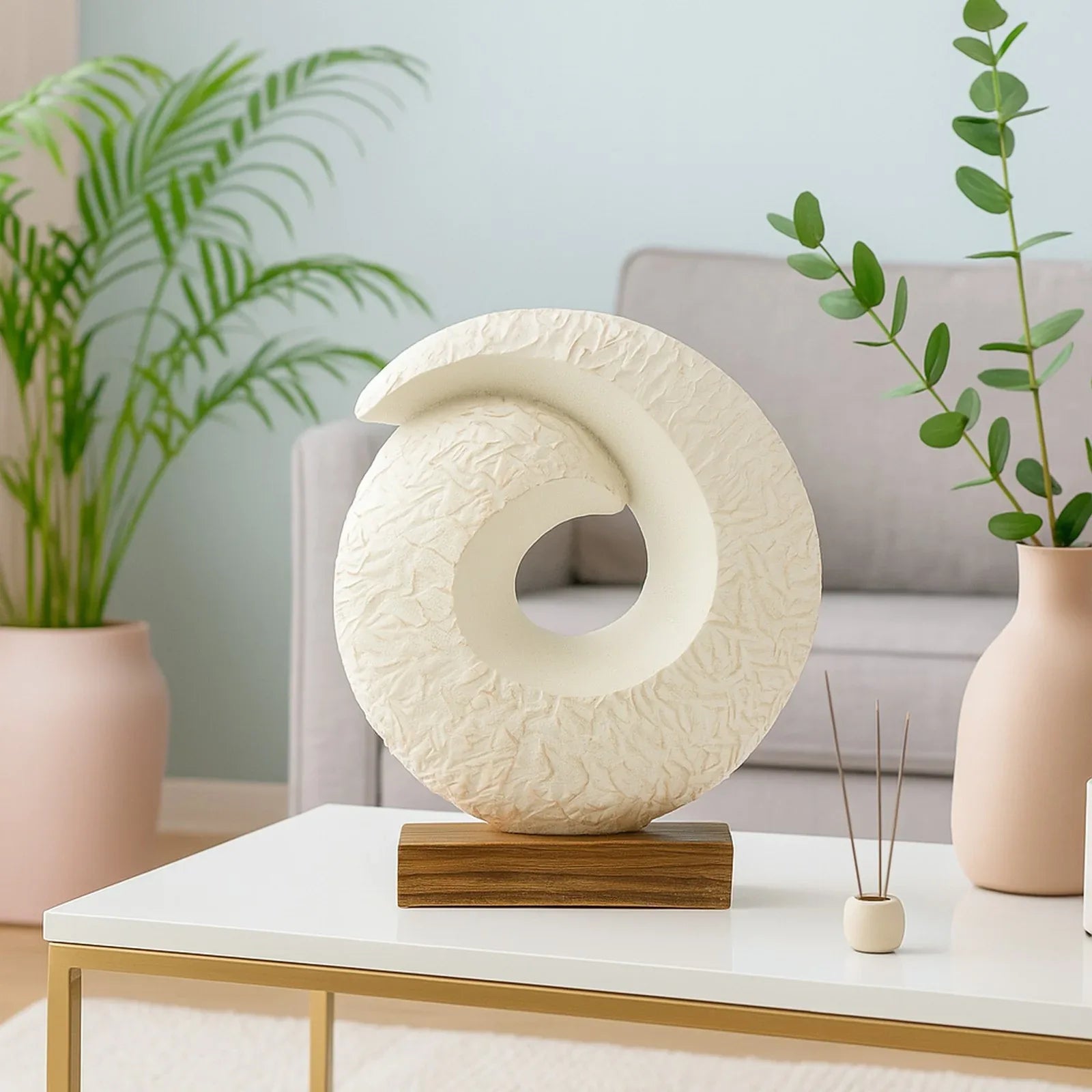 Calista Modern Abstract Showpiece 27cm in Ivory - HomeTown