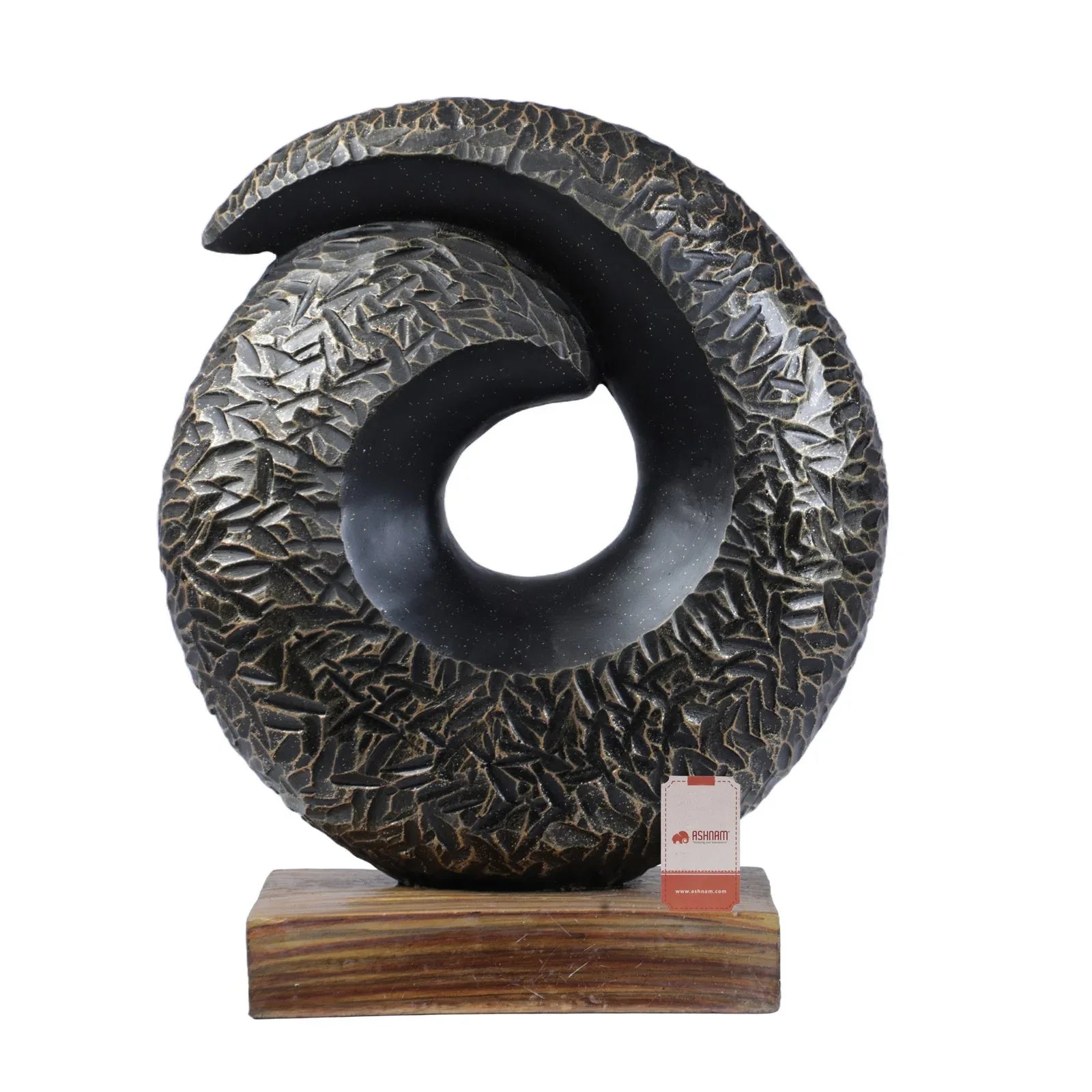 Calista Modern Abstract Showpiece 27cm in Black Gold - HomeTown