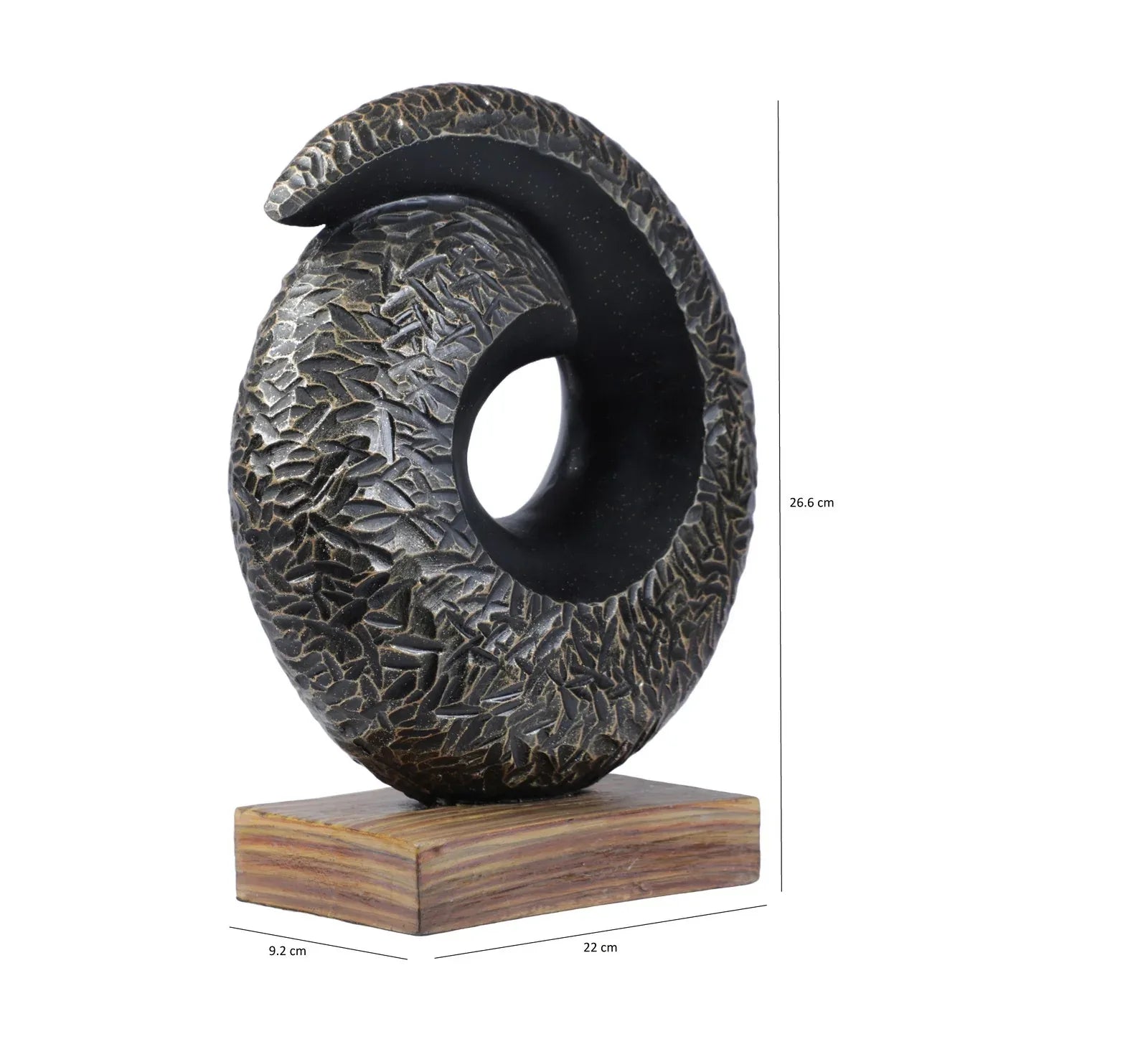 Calista Modern Abstract Showpiece 27cm in Black Gold - HomeTown