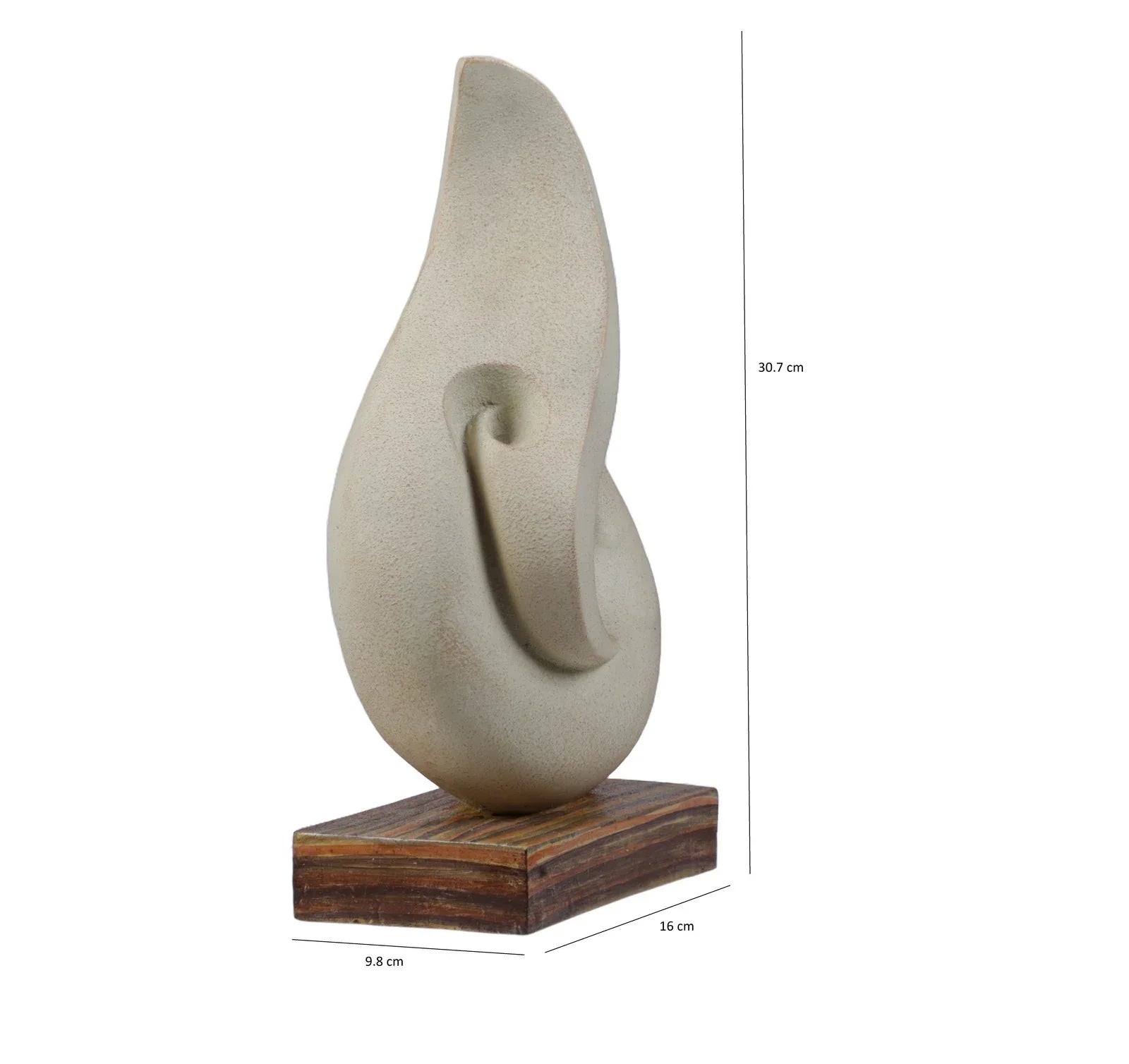 Calista Modern Abstract Showpiece 31cm in Ivory - HomeTown