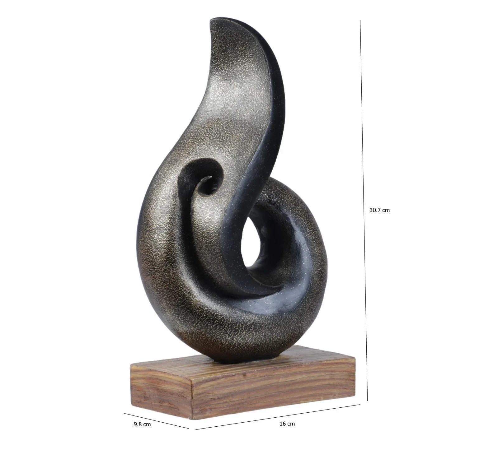 Calista Modern Abstract Showpiece 31cm in Black Gold - HomeTown