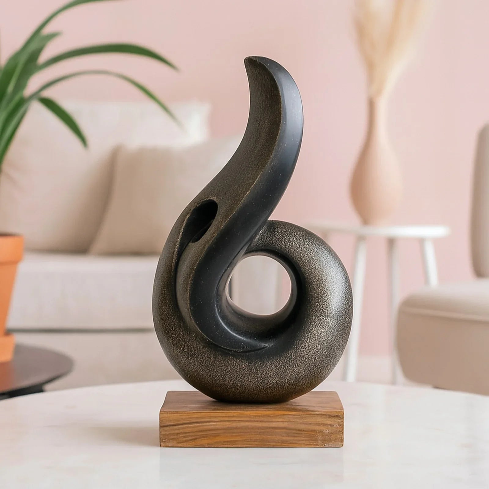 Calista Modern Abstract Showpiece 31cm in Black Gold - HomeTown
