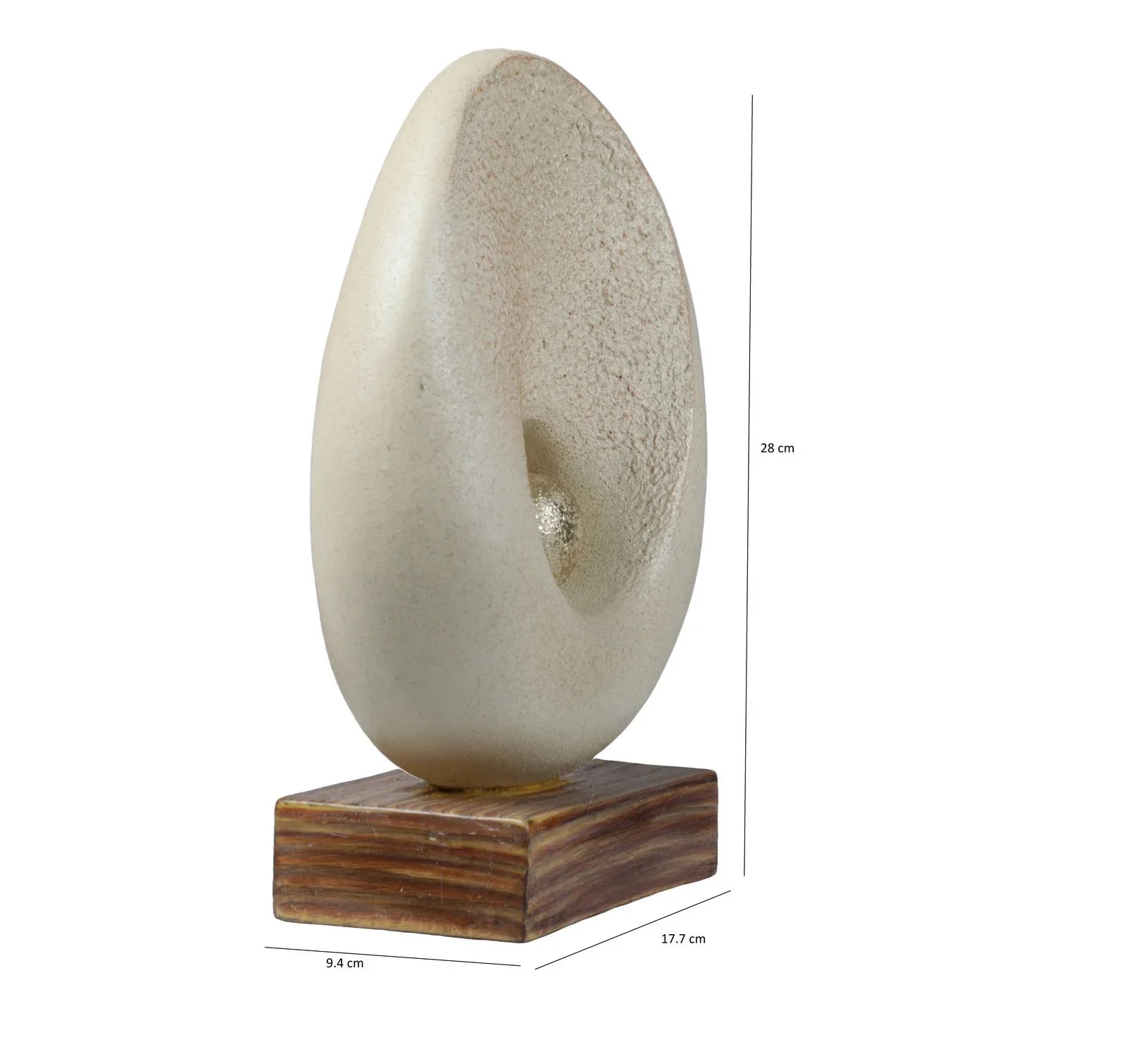 Calista Modern Abstract Showpiece 28cm in Ivory - HomeTown