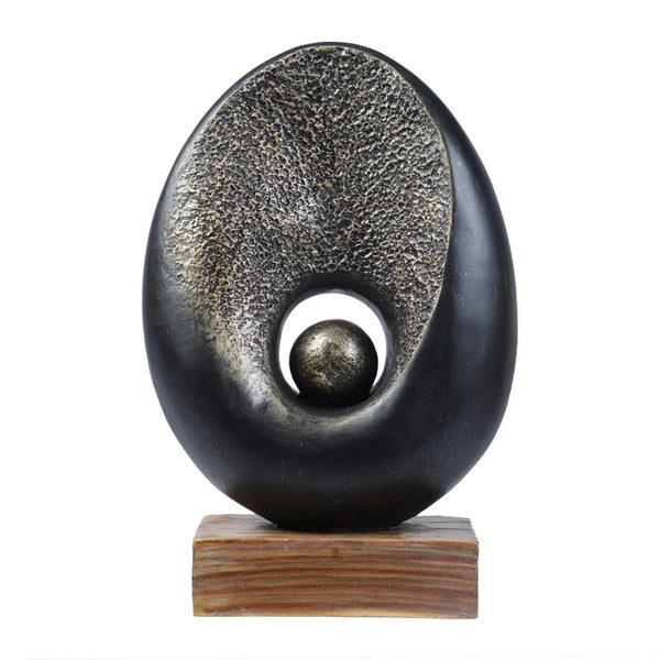 Calista Modern Abstract Showpiece 28cm in Black Gold dimensions