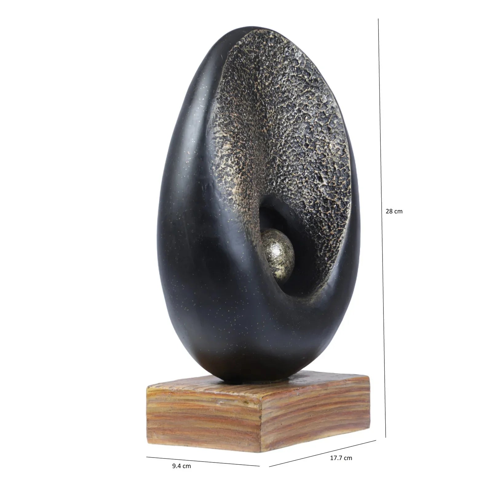 Calista Modern Abstract Showpiece 28cm in Black Gold - HomeTown