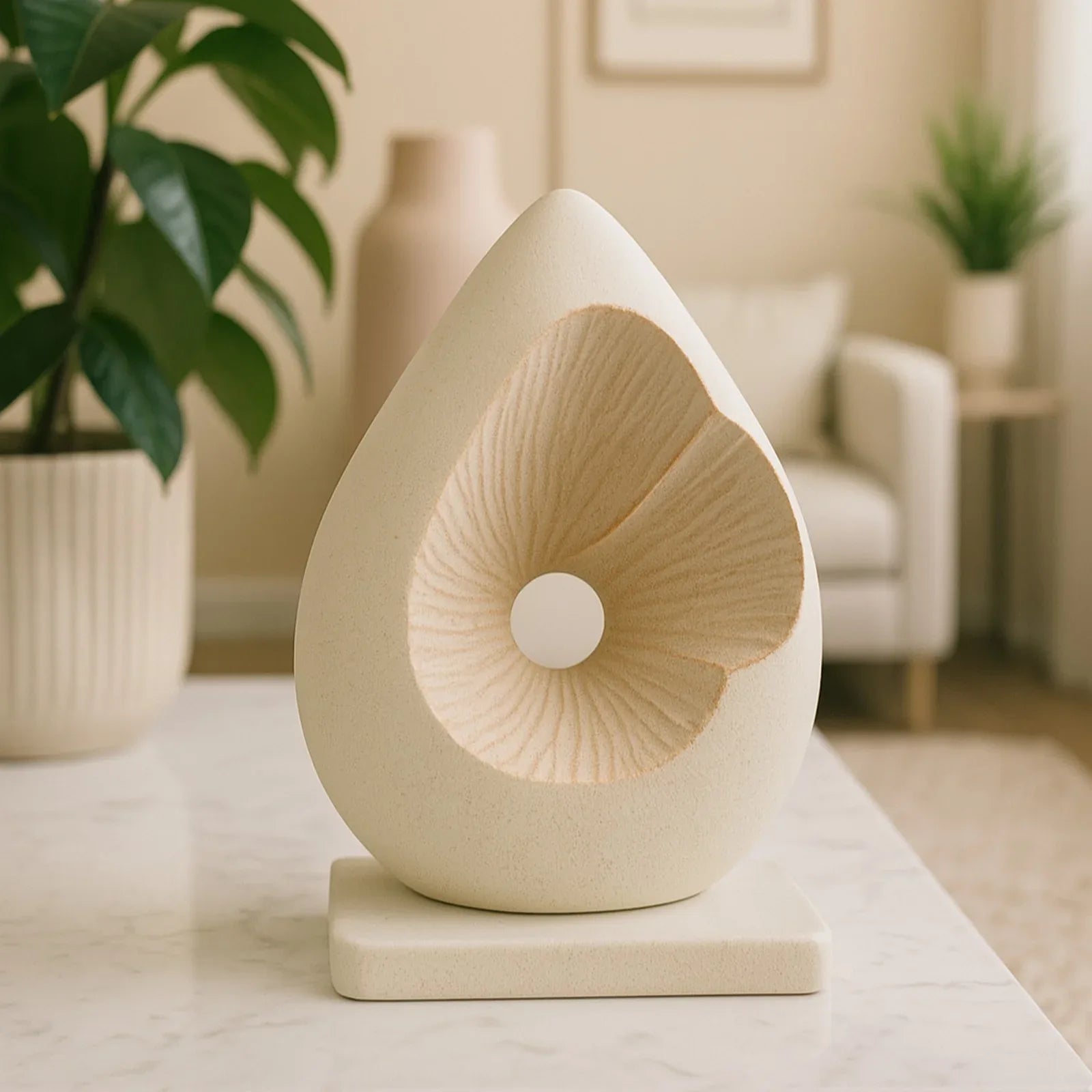 Calista Modern Abstract Showpiece 25cm in Ivory - HomeTown