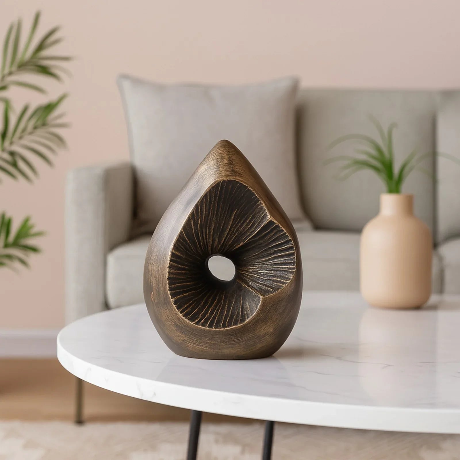 Calista Modern Abstract Showpiece 25cm in Black Gold - HomeTown