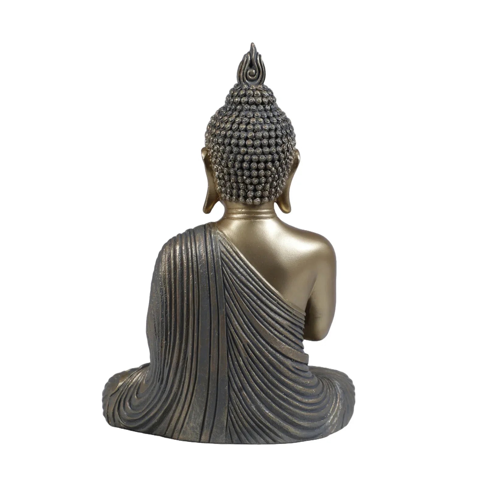 Diverse Expression Aesthetic & Calming Blessing Buddha Idol 27cm in Grey Gold - HomeTown