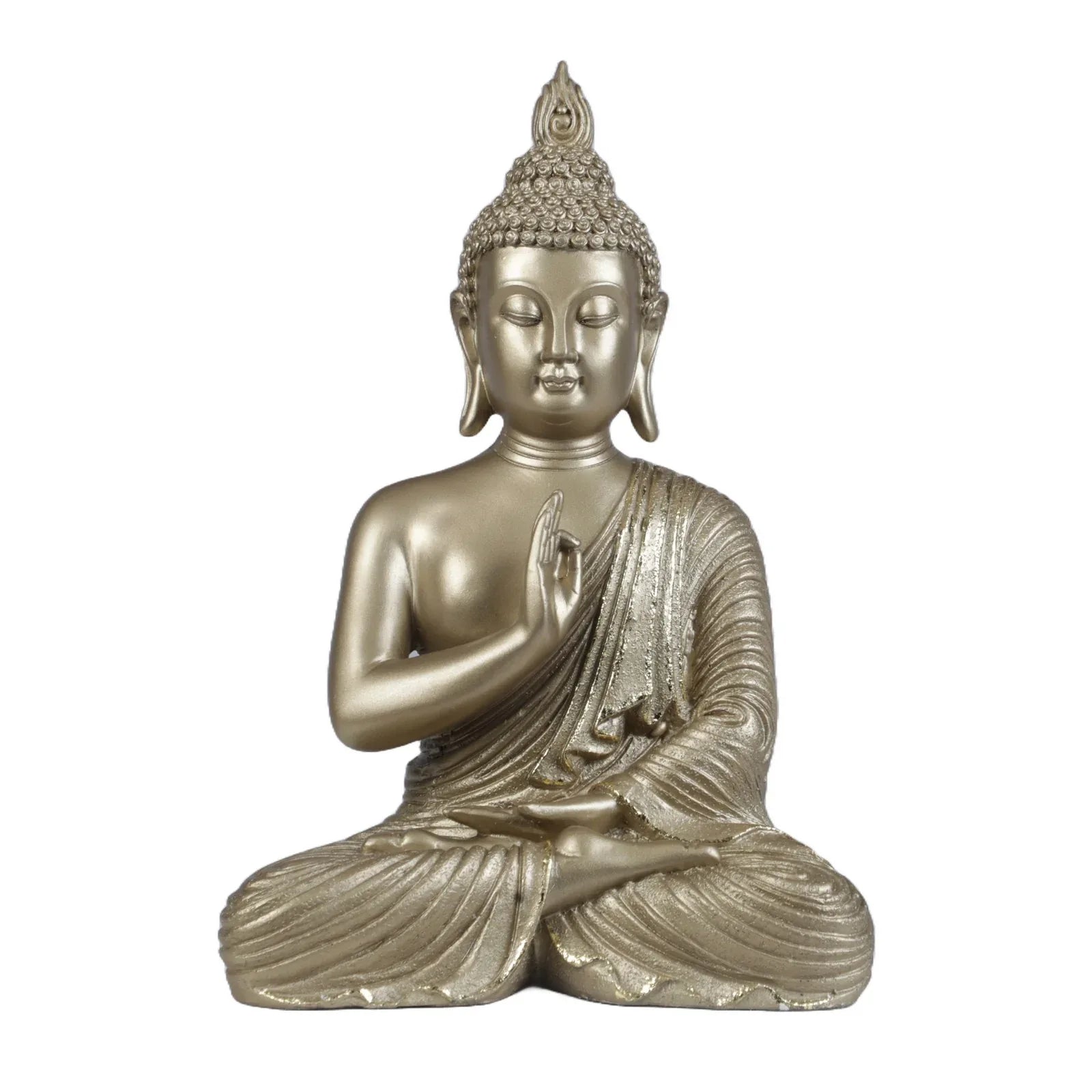 Diverse Expression Aesthetic & Calming Blessing Buddha Idol 27cm in Gold - HomeTown