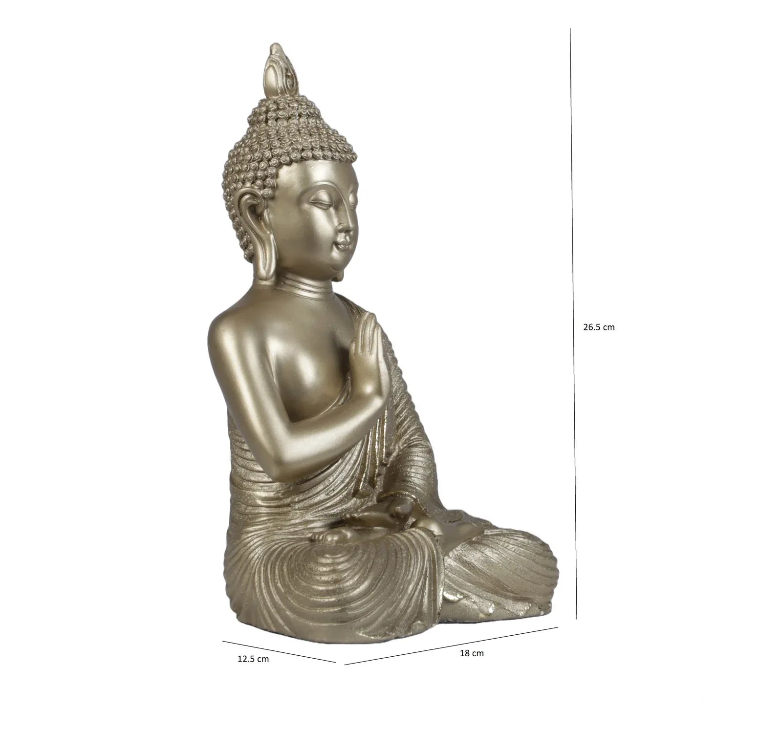 Diverse Expression Aesthetic & Calming Blessing Buddha Idol 27cm in Gold - HomeTown
