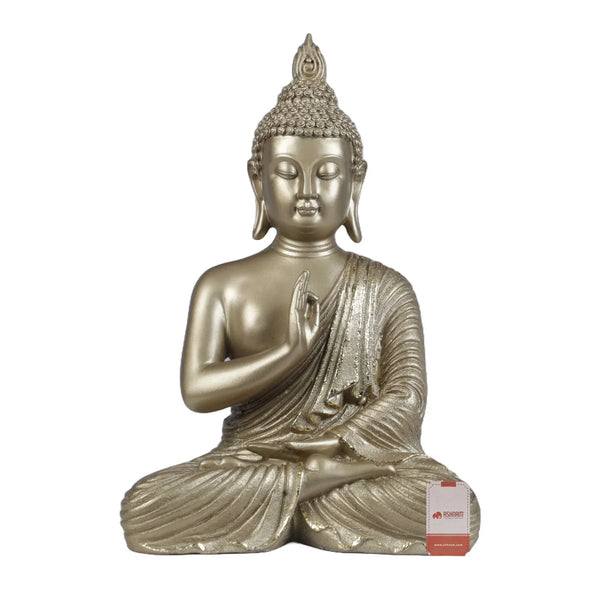 Diverse Expression Aesthetic & Calming Blessing Buddha Idol 27cm in Gold dimensions