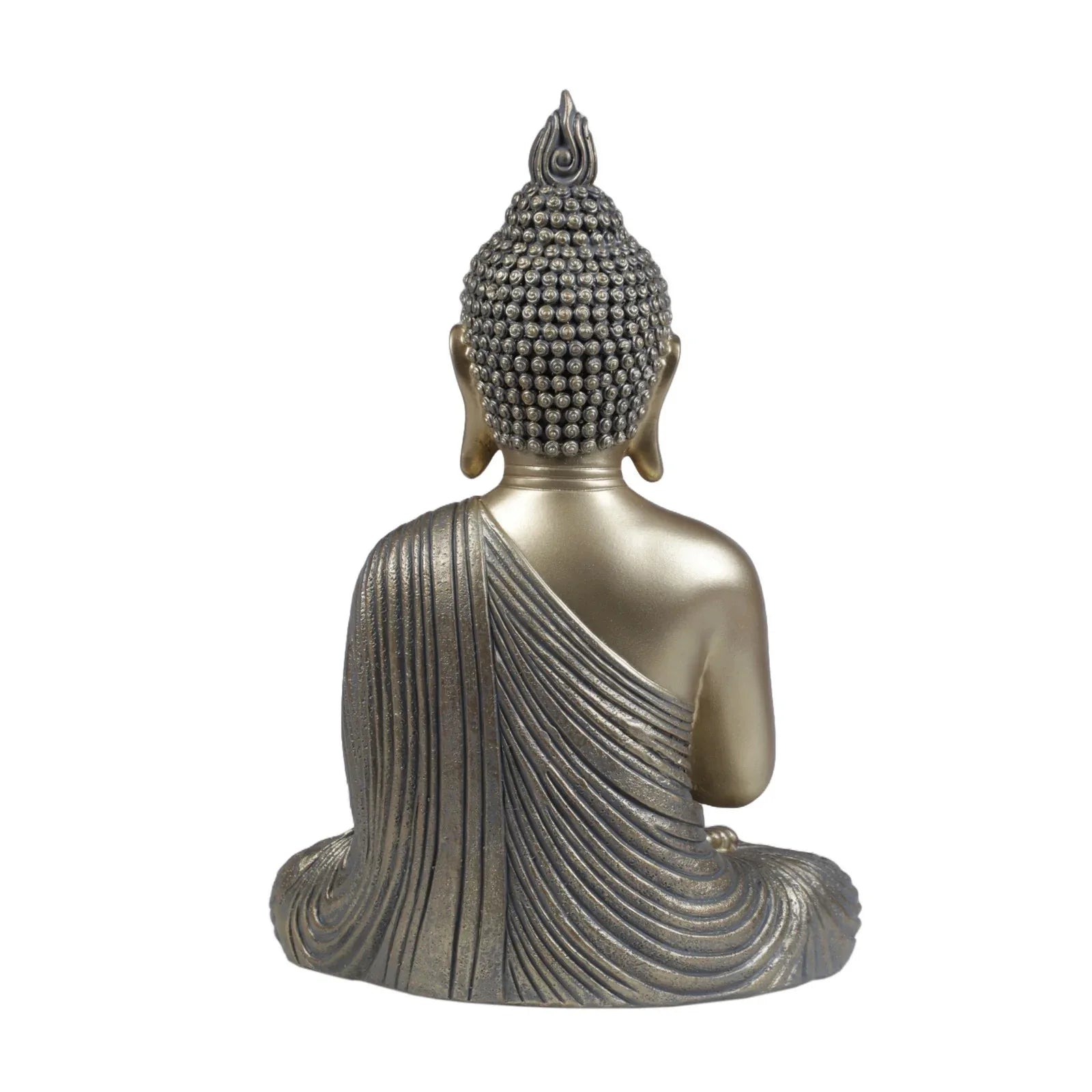 Diverse Expression Aesthetic & Calming Praying Buddha Idol 27cm in Grey Gold - HomeTown
