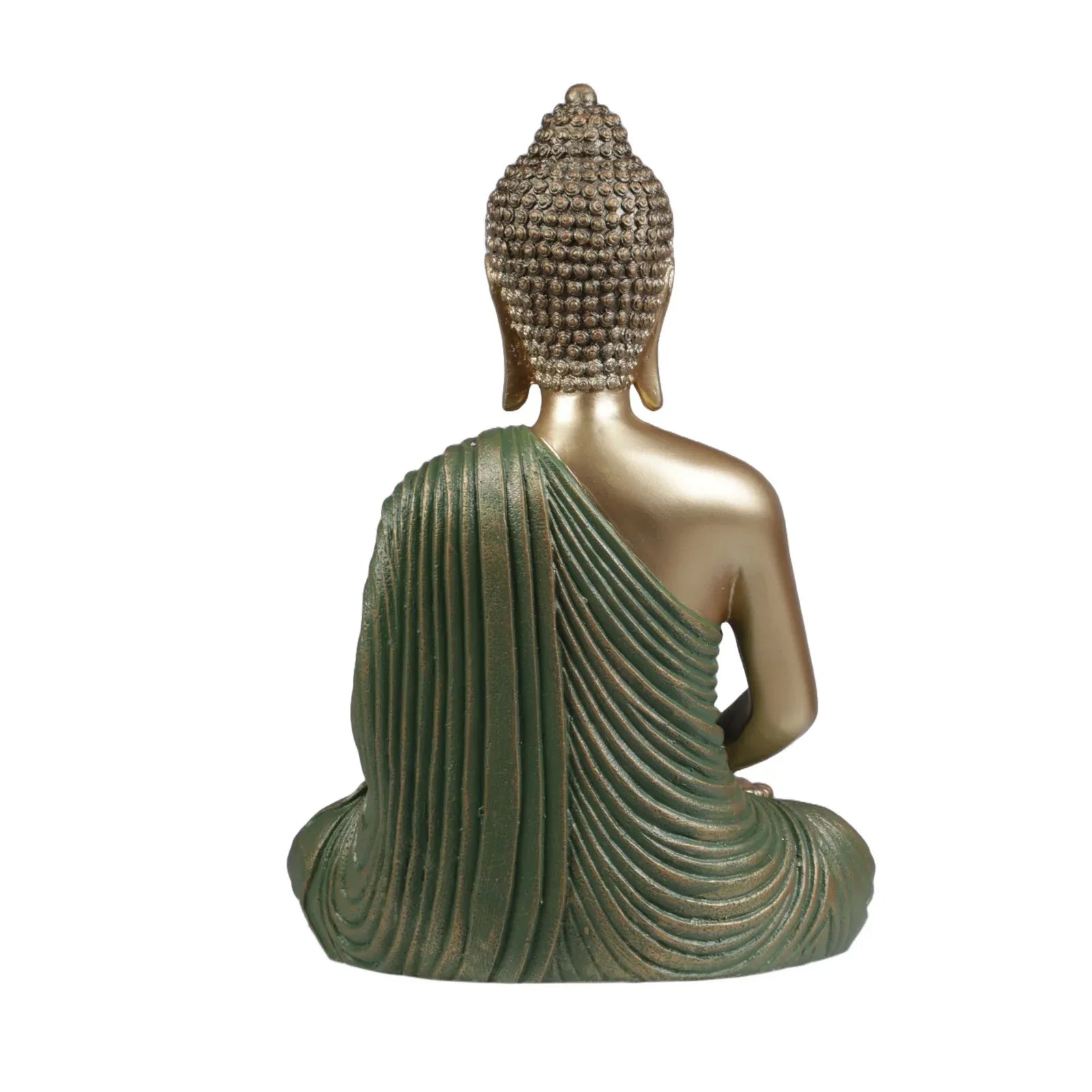 Diverse Expression Tranquil Zen Buddha Idol 28cm in Green Gold - HomeTown