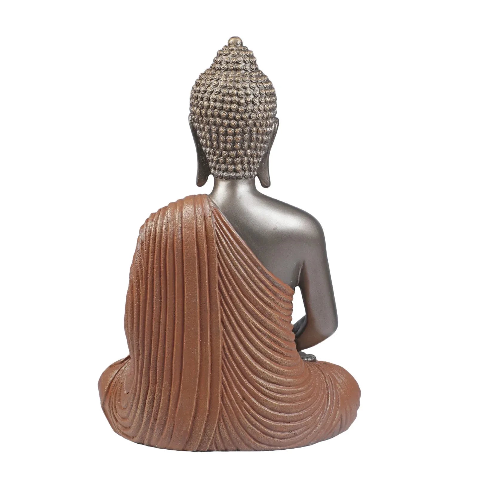Diverse Expression Tranquil Zen Buddha Idol 28cm in Bronze Orange - HomeTown