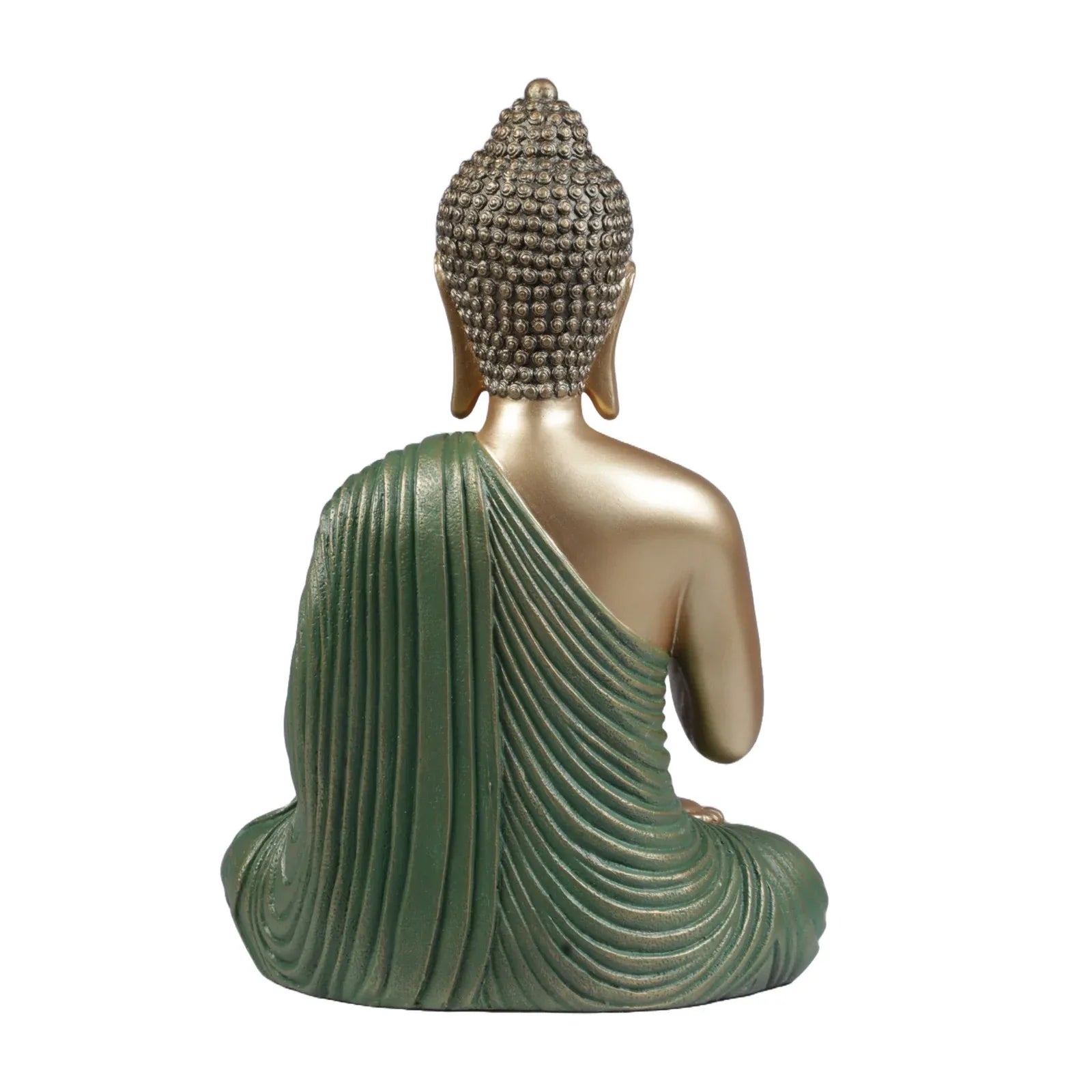 Diverse Expression Tranquil Blessing Buddha Idol 28cm in Green Gold - HomeTown