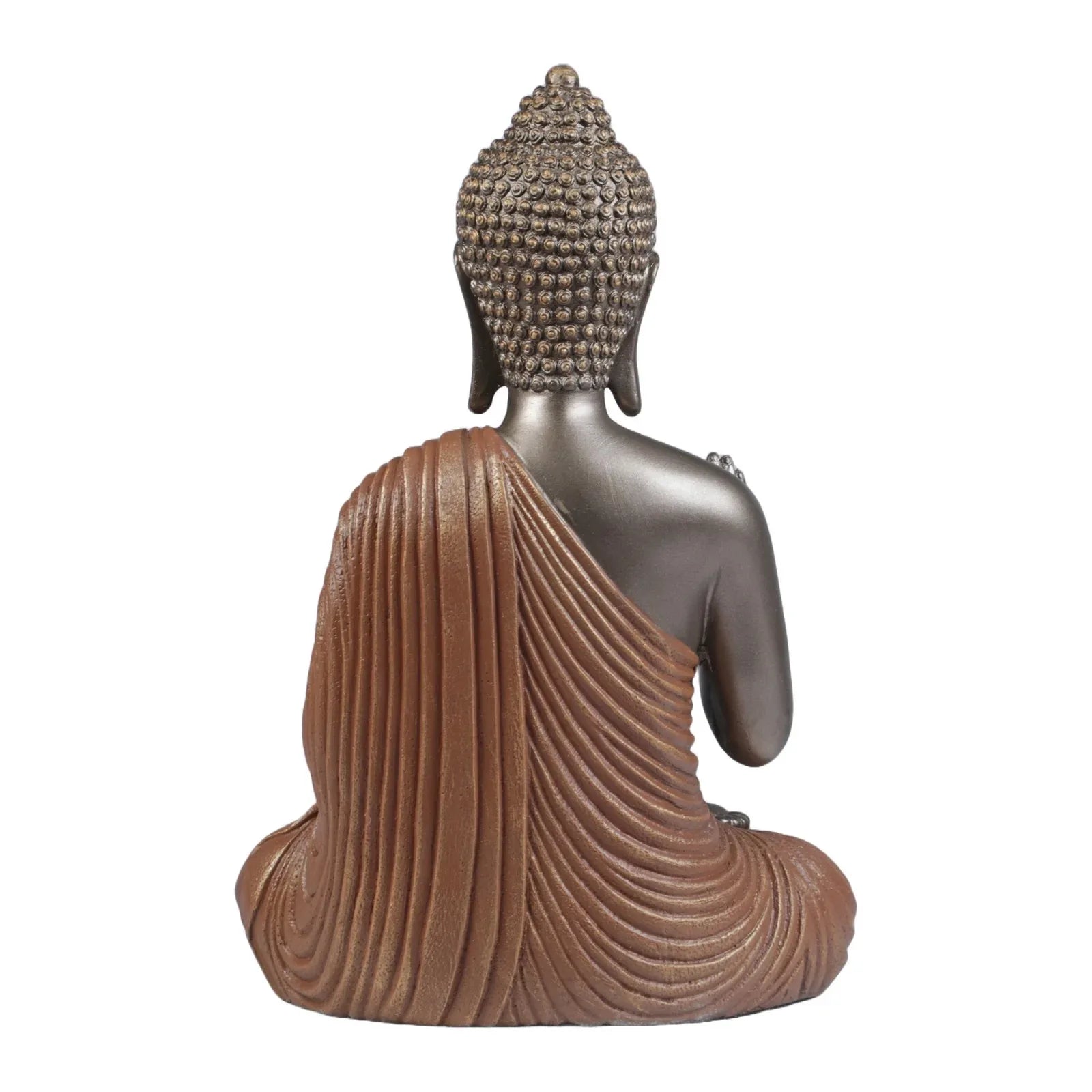 Diverse Expression Tranquil Blessing Buddha Idol 28cm in Bronze Orange - HomeTown