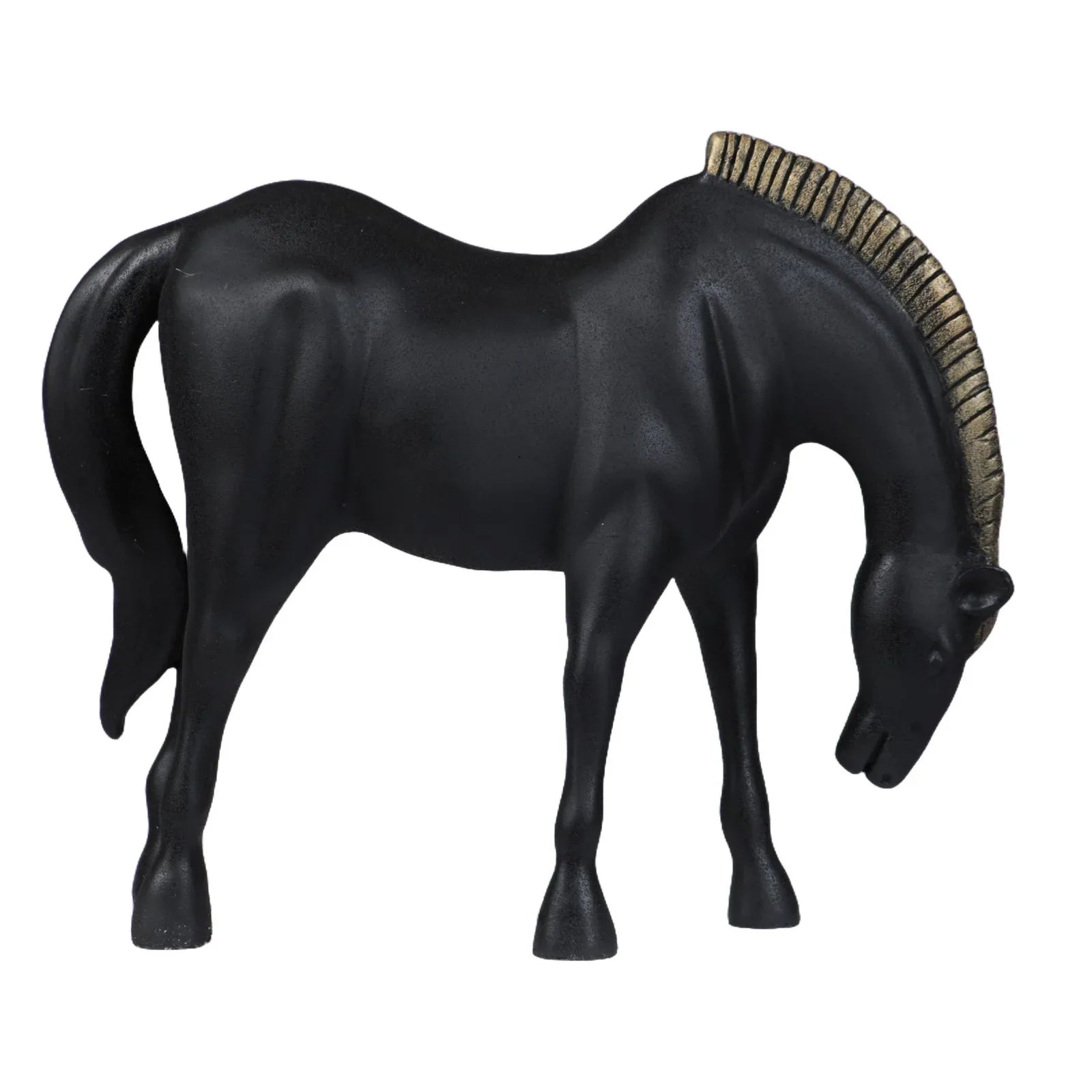 Calista Modern Horse Figurine 25cm in Black Gold - HomeTown
