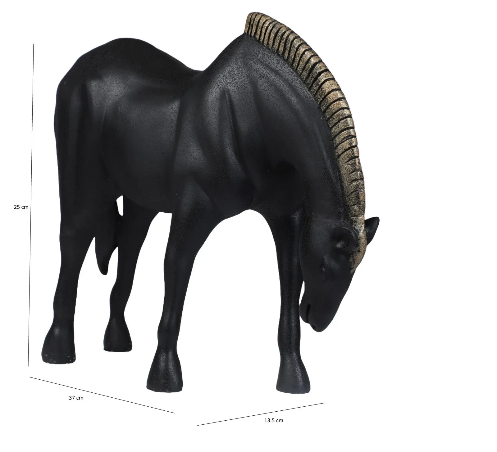 Calista Modern Horse Figurine 25cm in Black Gold - HomeTown