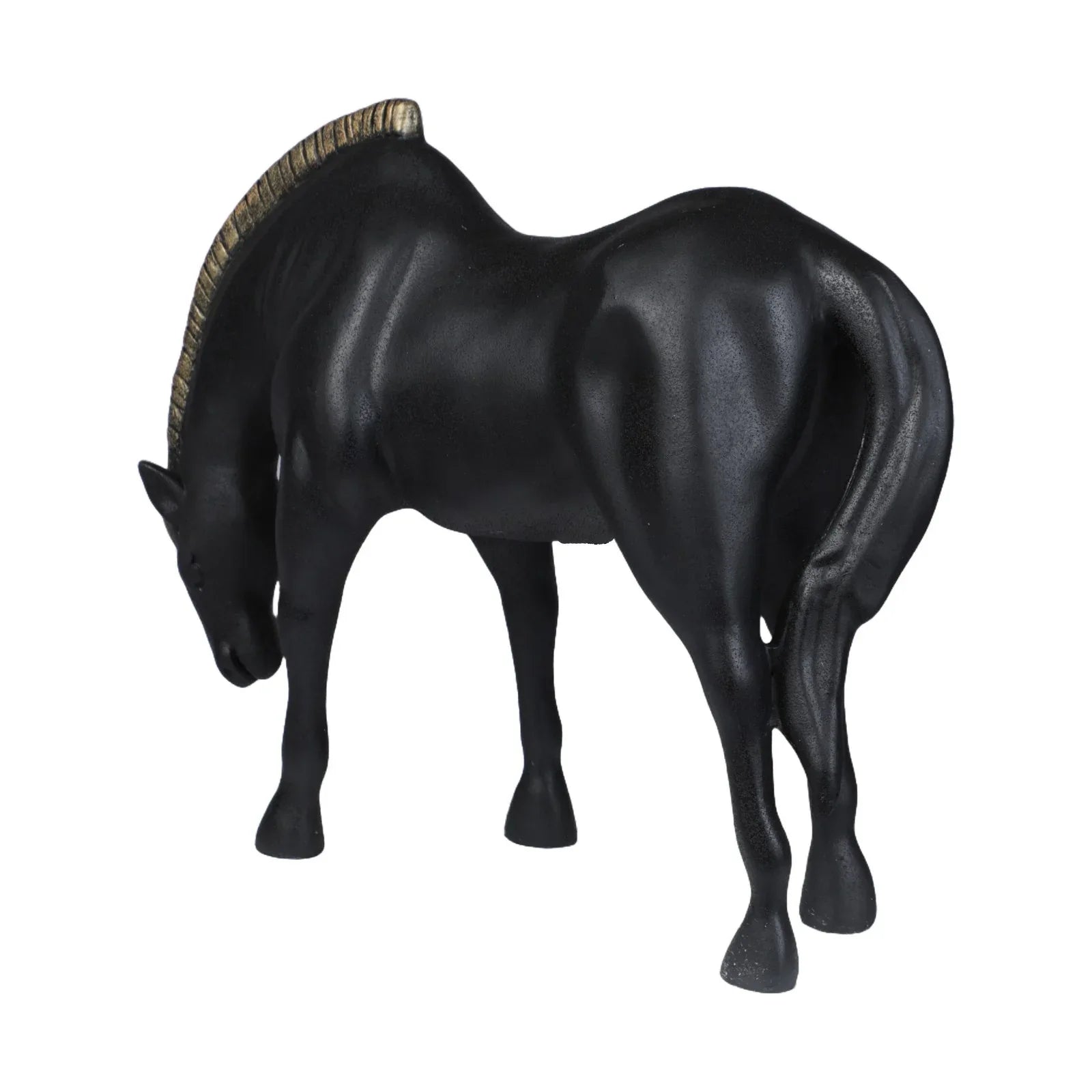 Calista Modern Horse Figurine 25cm in Black Gold - HomeTown