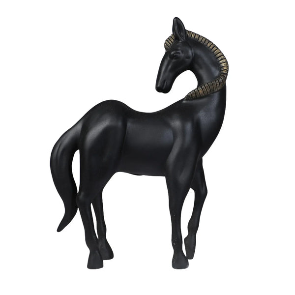 Calista Stylish Horse Figurine 32cm in Black Gold dimensions