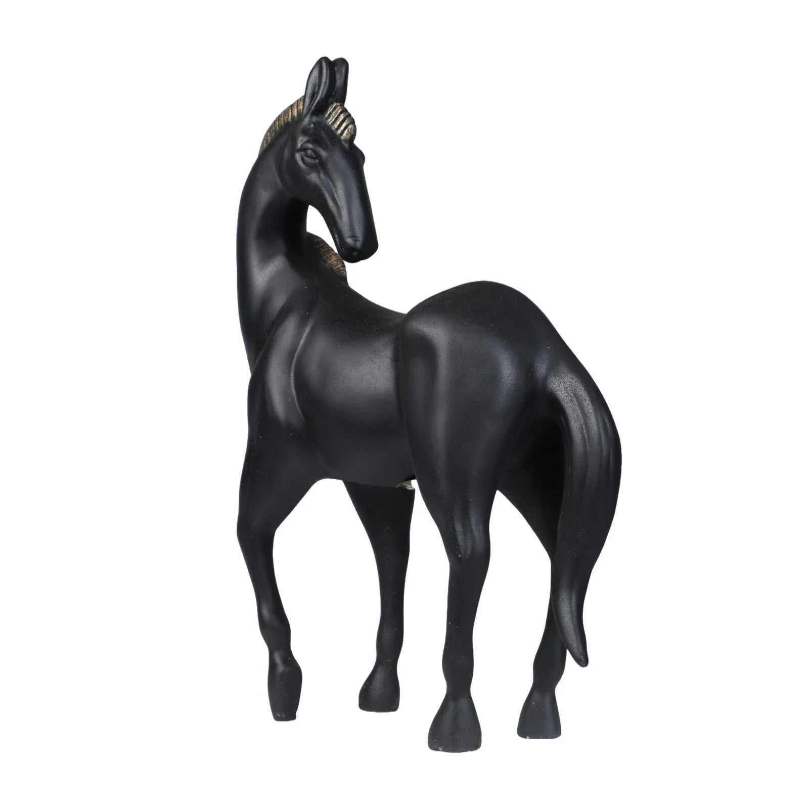 Calista Stylish Horse Figurine 32cm in Black Gold - HomeTown