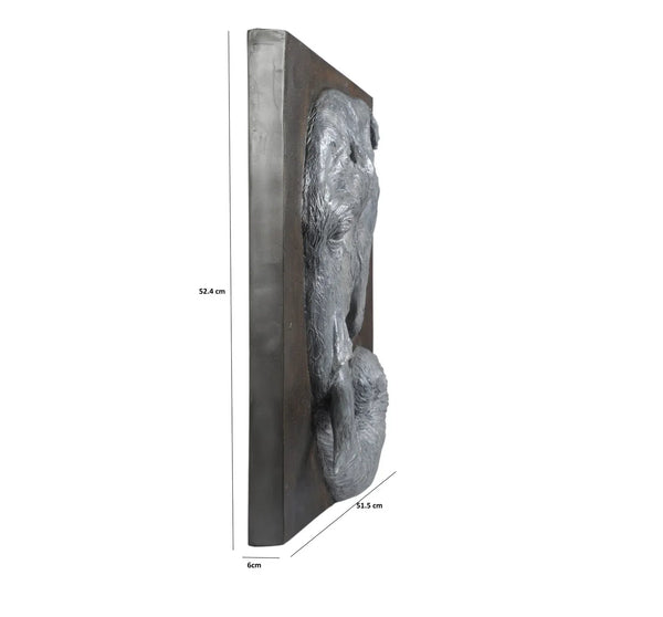 Calista Versatile Elephant Wall Accent 53cm in Rustic Pearl dimensions
