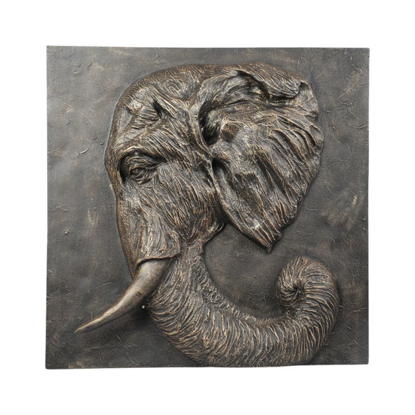 Calista Versatile Elephant Wall Accent 53cm in Black Gold dimensions