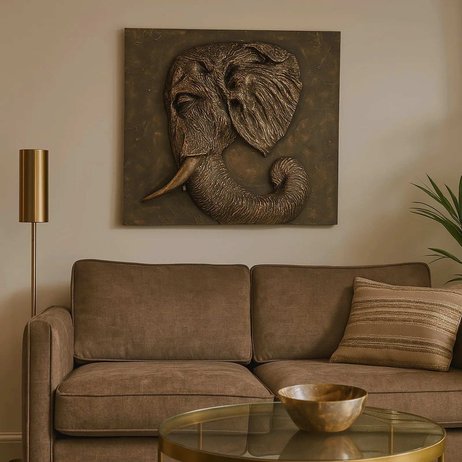 Calista Versatile Elephant Wall Accent 53cm in Black Gold - HomeTown