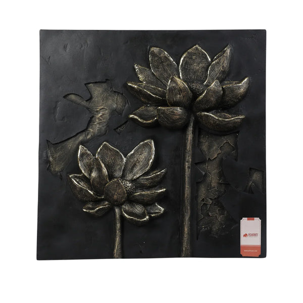 Calista Versatile Flower Wall Accent 53cm in Black Gold dimensions