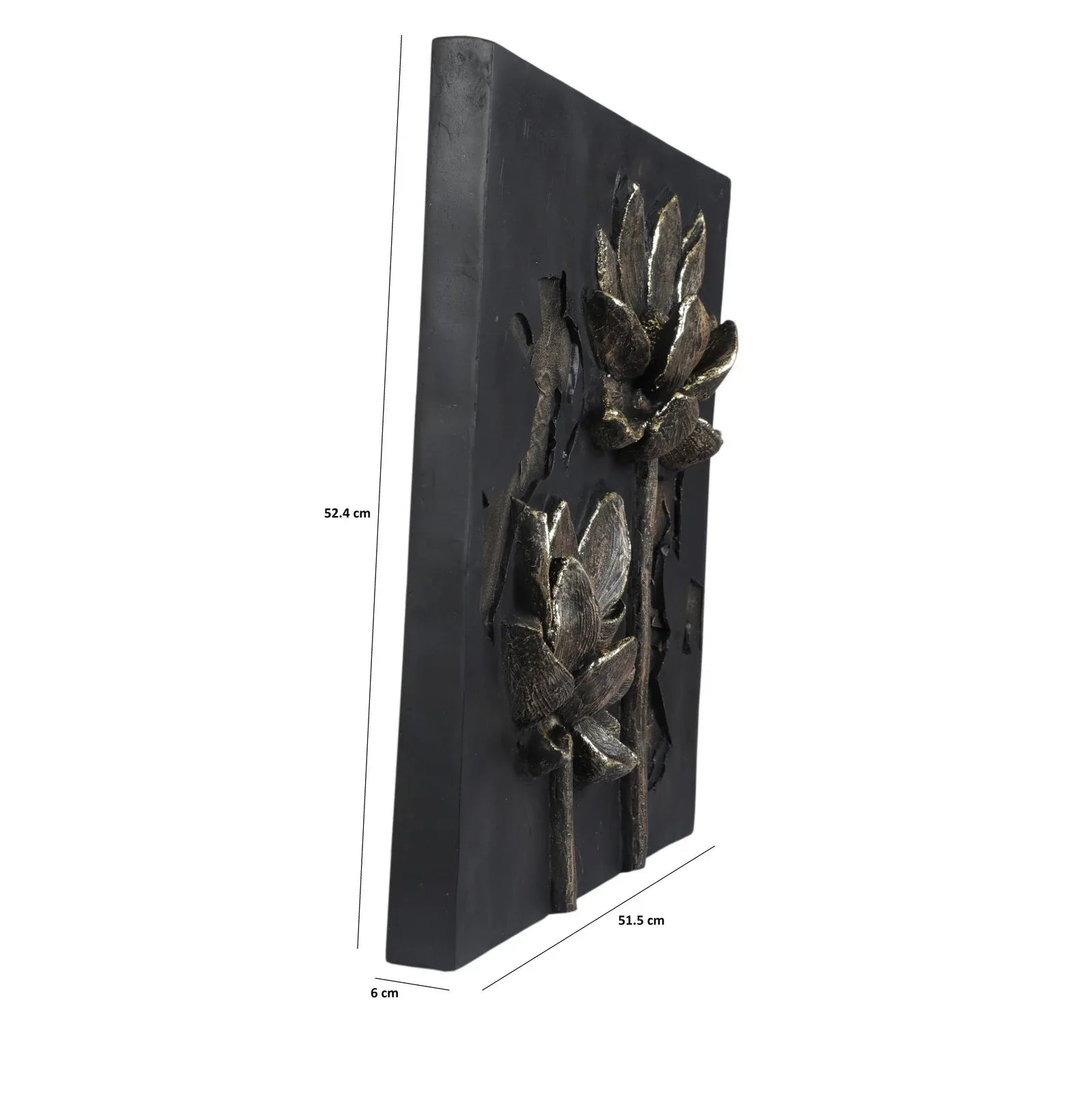 Calista Versatile Flower Wall Accent 53cm in Black Gold - HomeTown