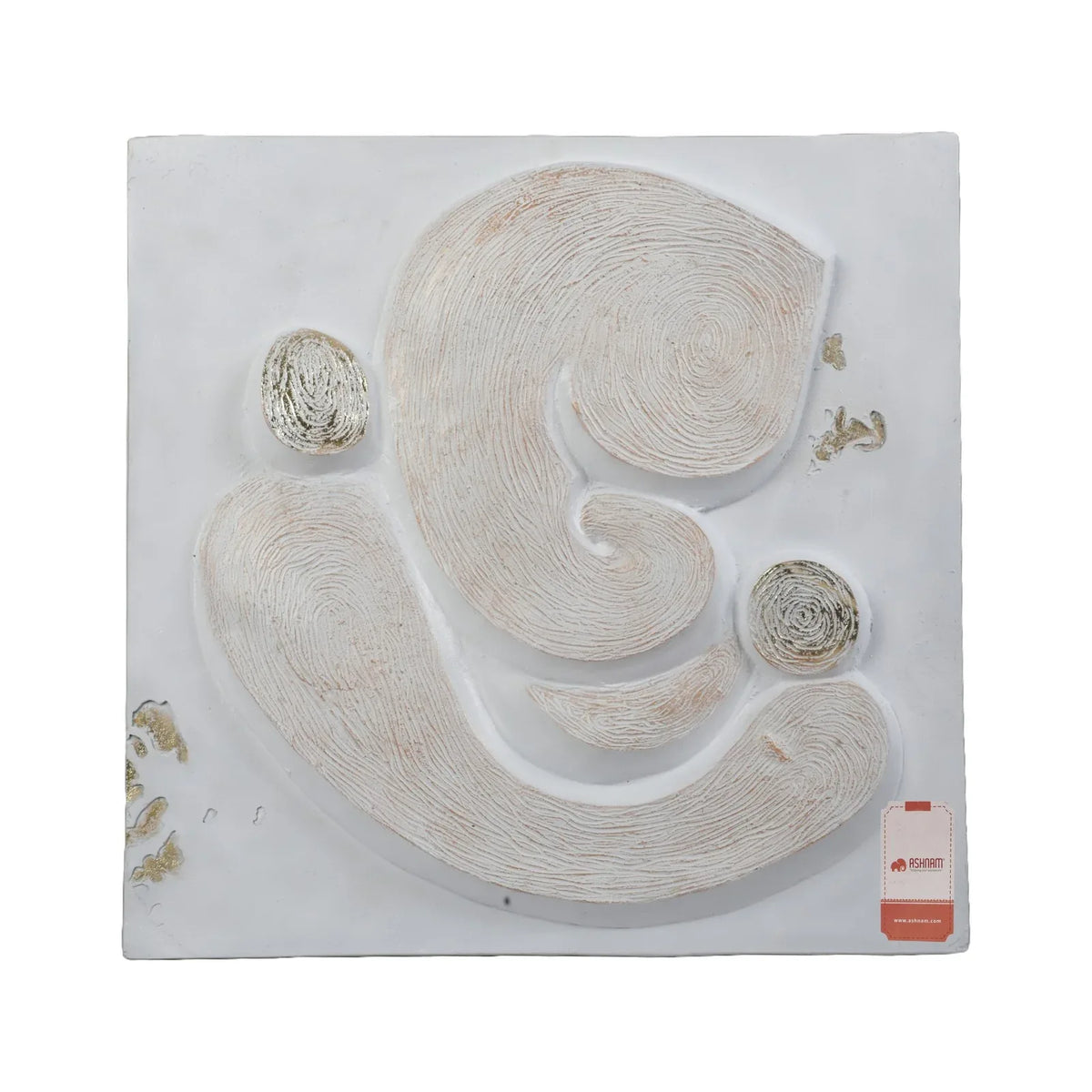 Calista Versatile Ganesha Wall Accent 53cm in White Gold - HomeTown