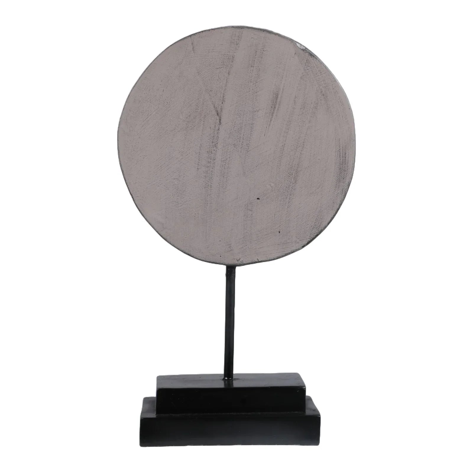 Calista Table Accent Small Disc Sculpture on Stand 35cm in Rustic Iron - HomeTown