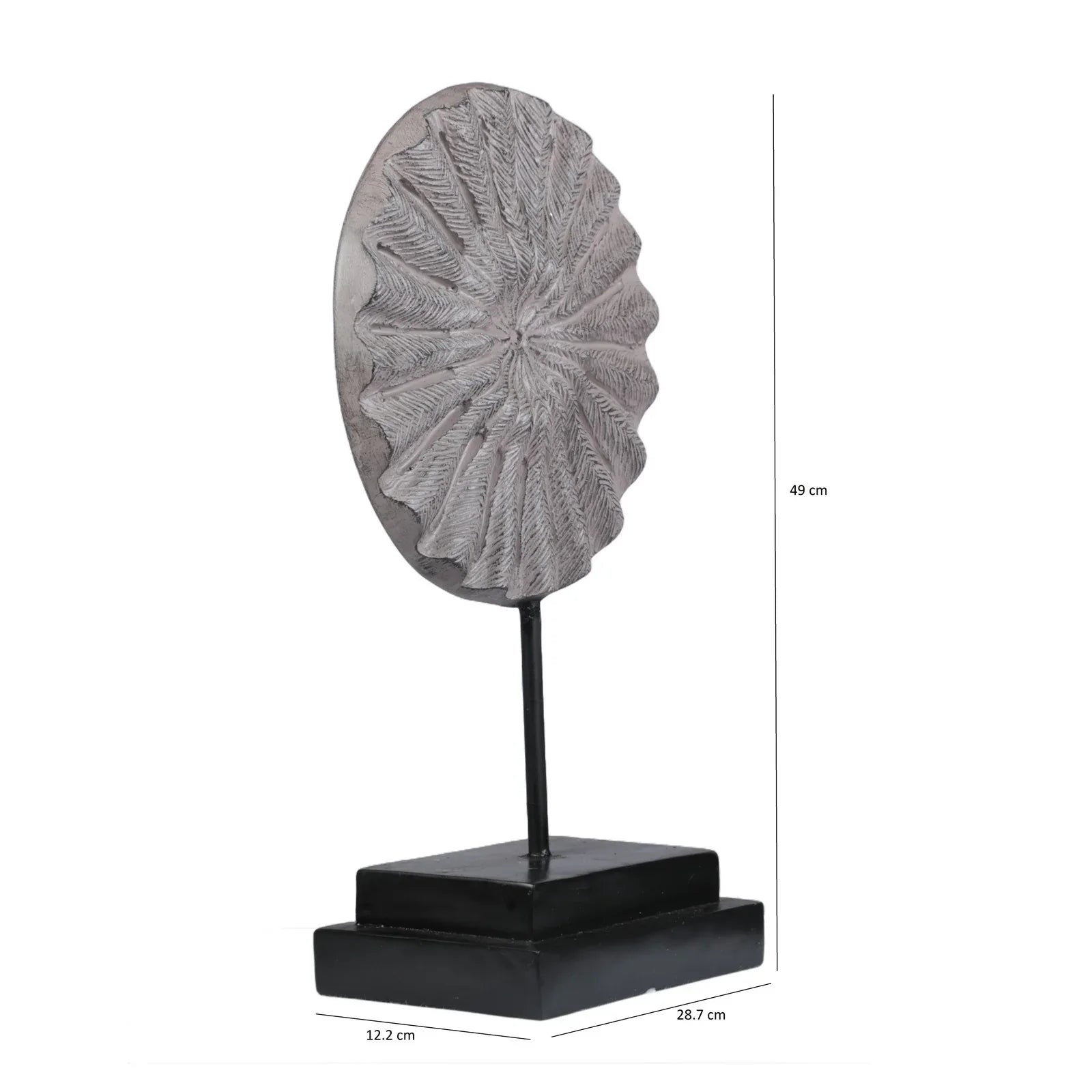 Calista Table Accent Small Disc Sculpture on Stand 35cm in Rustic Iron - HomeTown