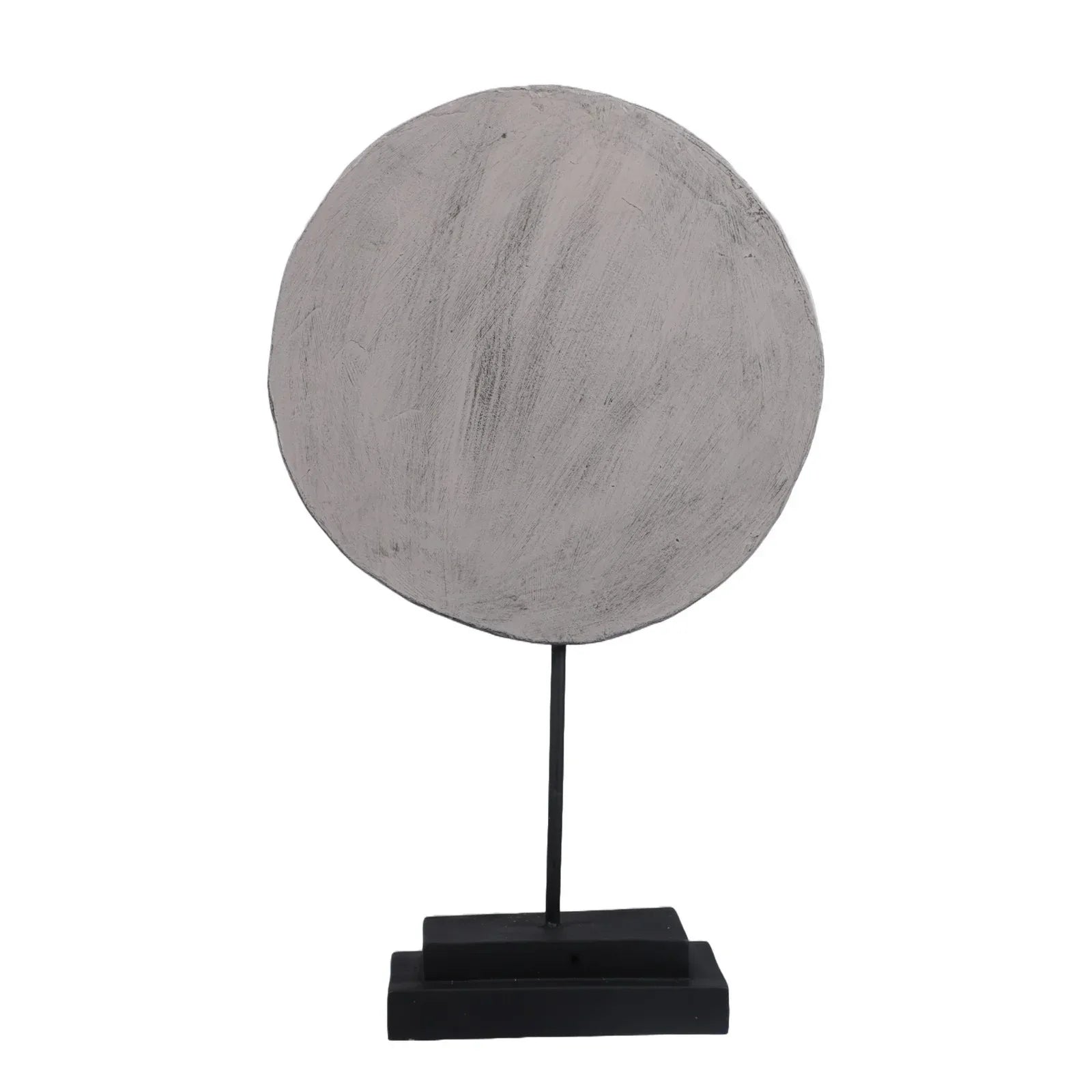 Calista Table Accent Big Disc Sculpture on Stand 49cm in Rustic Iron - HomeTown