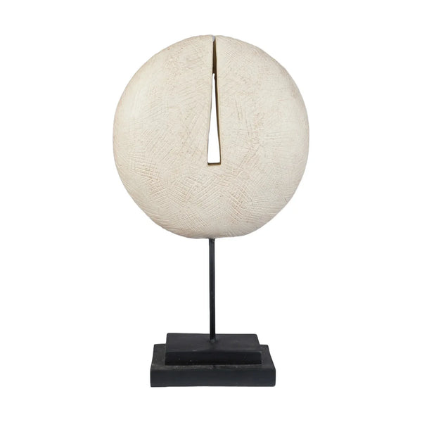 Calista Table Accent Small Modern Abstract Showpiece on Stand 35cm in Beige Gold dimensions