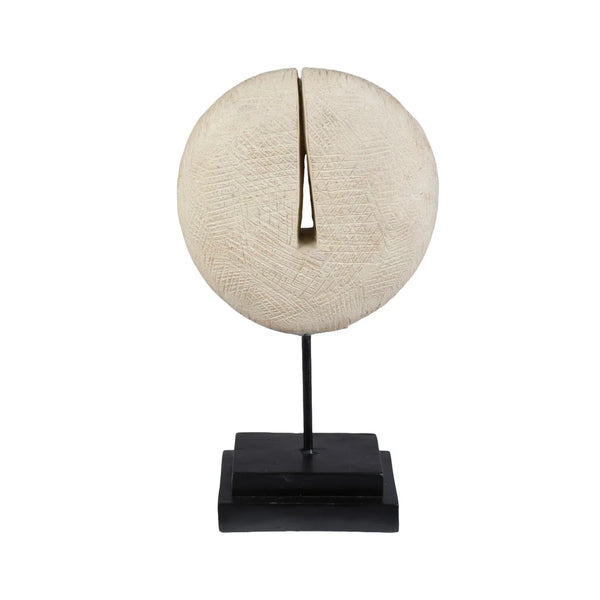 Calista Table Accent Big Modern Abstract Showpiece on Stand 49cm in Beige Gold dimensions