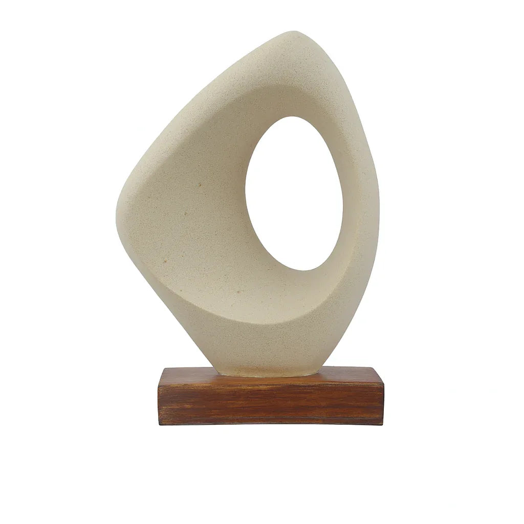 Calista Modern Abstract Showpiece 24cm in Ivory - HomeTown