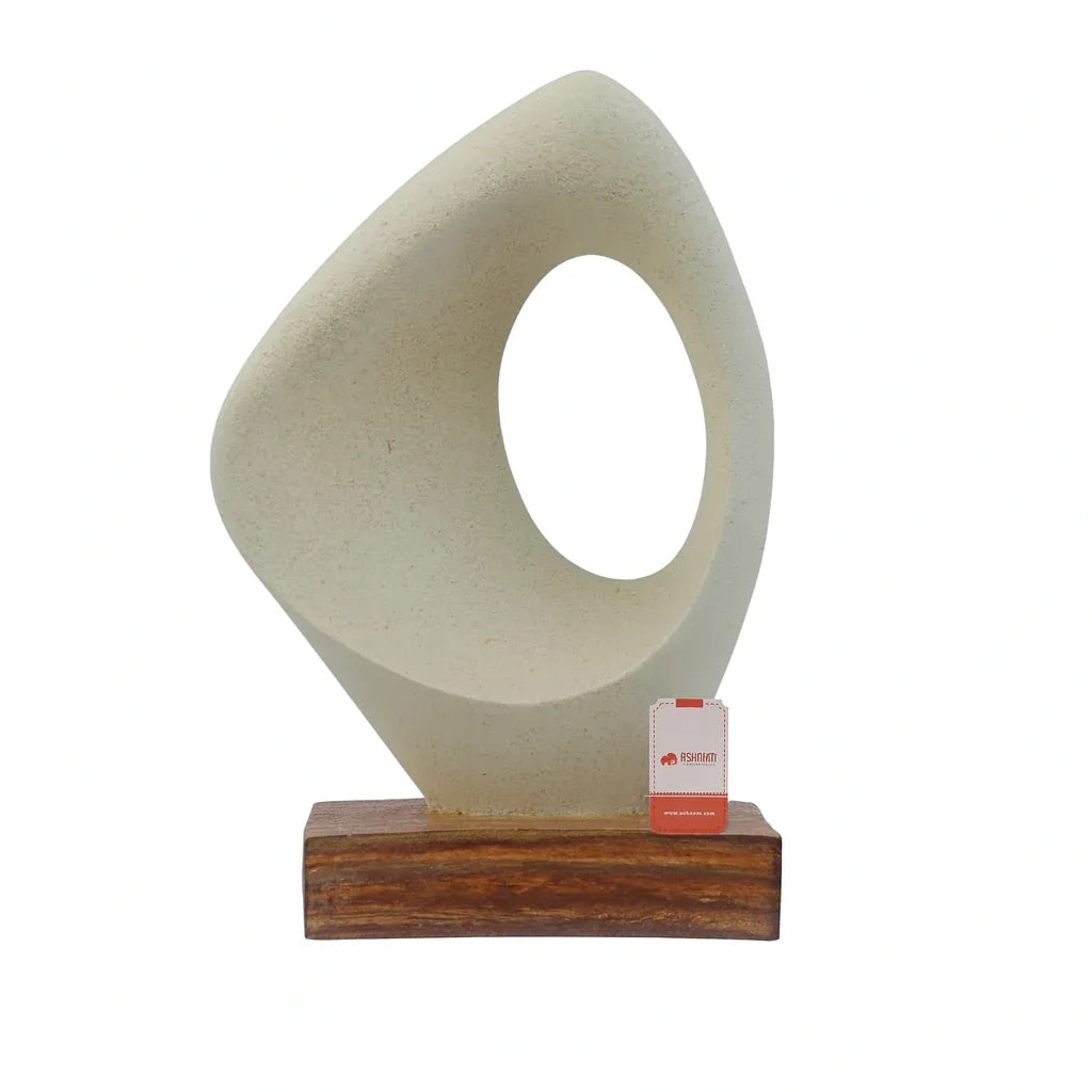 Calista Modern Abstract Showpiece 24cm in Ivory - HomeTown