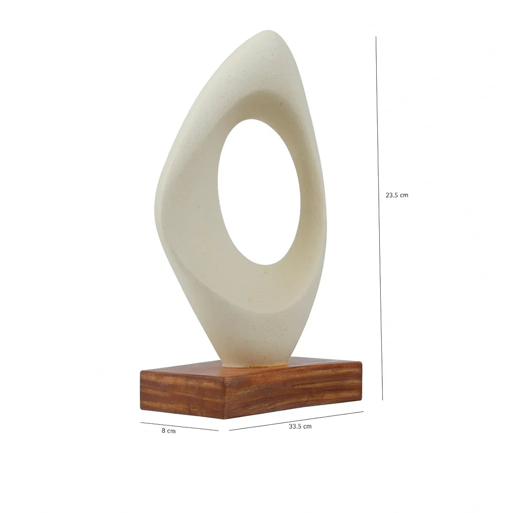 Calista Modern Abstract Showpiece 24cm in Ivory - HomeTown